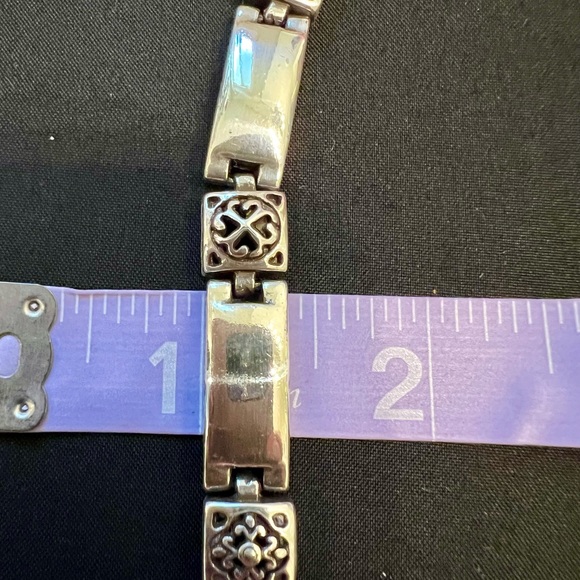Brighton Tribeca Linked Panels Silver Plated Wrap Bracelet Adjustable 7”-8” EUC - Picture 10 of 10